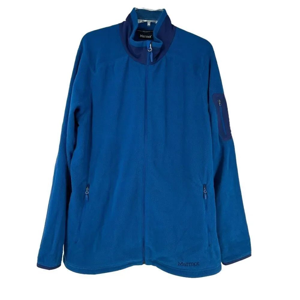 Marmot Fleece Jacket Mens Size XL Blue Full Zip Outdoor Gear Polartec Classic
